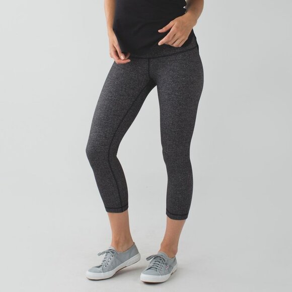 Lululemon Wunder Under Crop (Hi-Rise) *21" Herringbone Size 4 - Picture 1 of 6